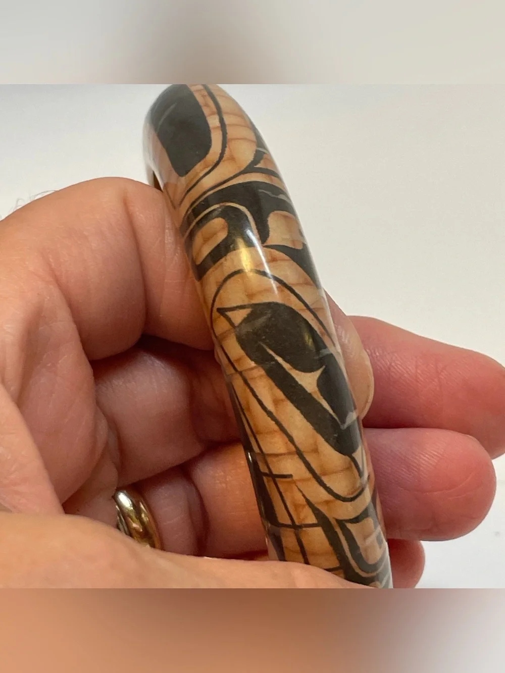 Haida Thunderbird Wood Bangle Bracelet by Gordon White Native Accents Signed NEW
